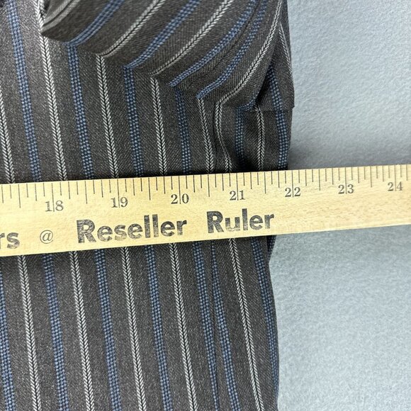 Mabro Suit Mens IT 54L‎ US 44L 2PC 34x30.5 Brown Blue Striped Wool Super 100s - Picture 5 of 16